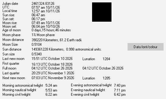 Moon Details from Weather-Display